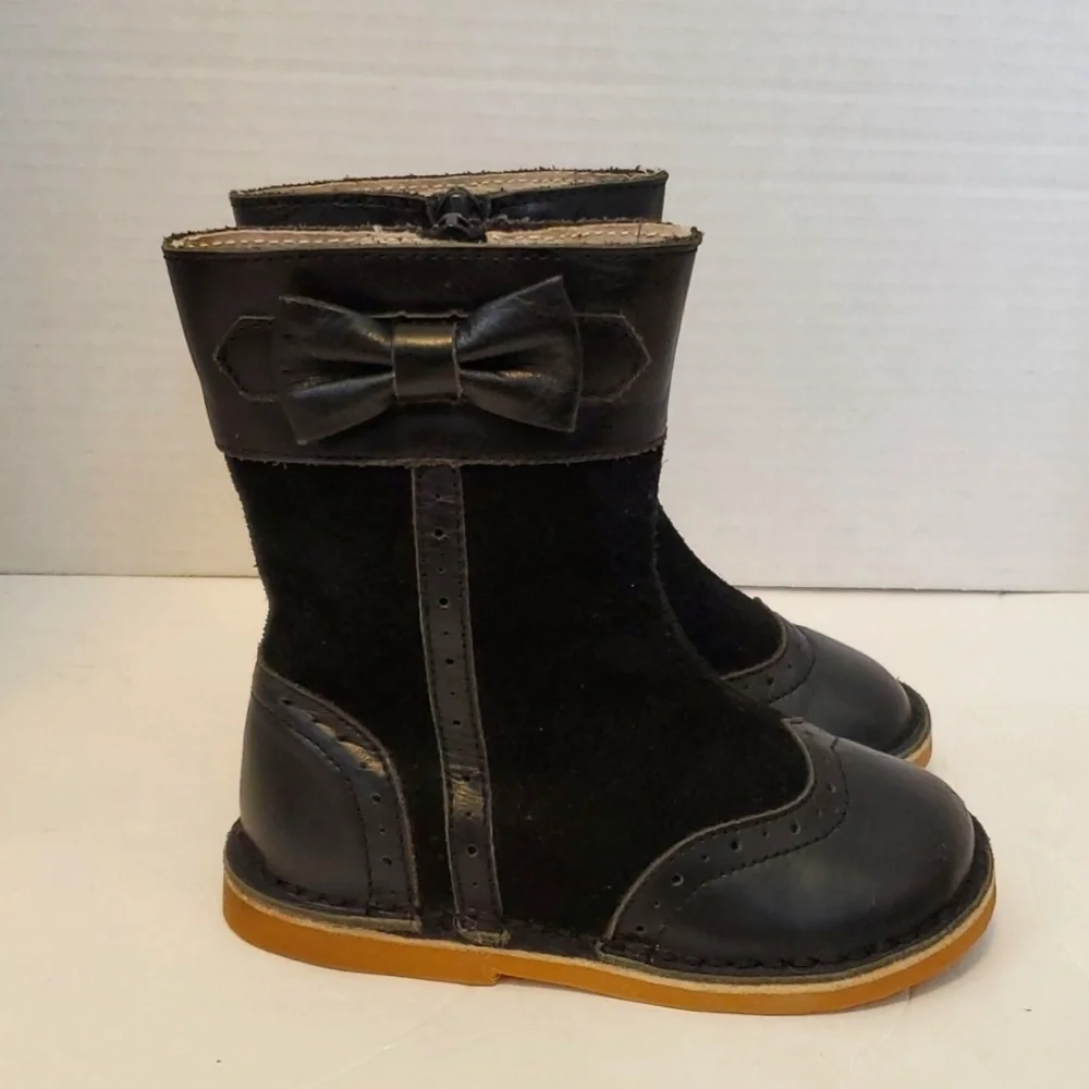 Livie & Luca Black and Brown Kids Boots